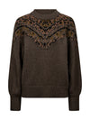 NÜ EVA gebreide blouse Breigoed 289 Brown Mix
