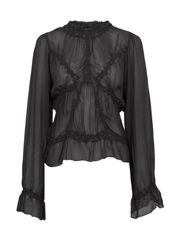 NÜ FELINE blouse Blouses Zwart