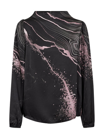NÜ FIA blouse Blouses Zwart mix