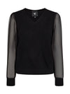 NÜ FIE blouse knit Blouses Zwart