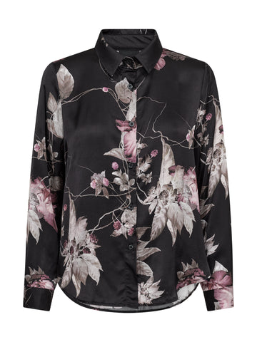 NÜ FLEUR blouse Overhemden Zwart mix