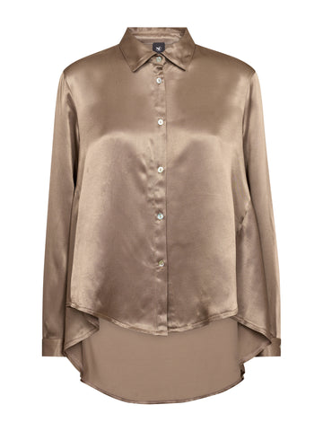 NÜ FLO shirt Overhemden 227 Dark taupe