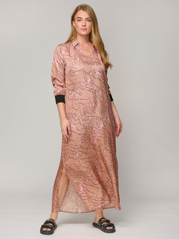 NÜ ODESSA jurk met patroon Jurken 649 Terracotta Dust mix