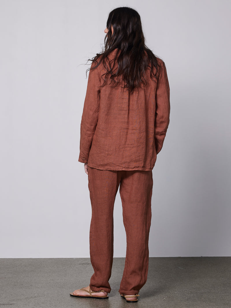 NÜ POLETTE linnen broek Broeken 286 Mocca Mousse