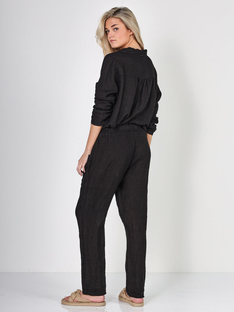 NÜ POLETTE linnen broek Broeken Zwart
