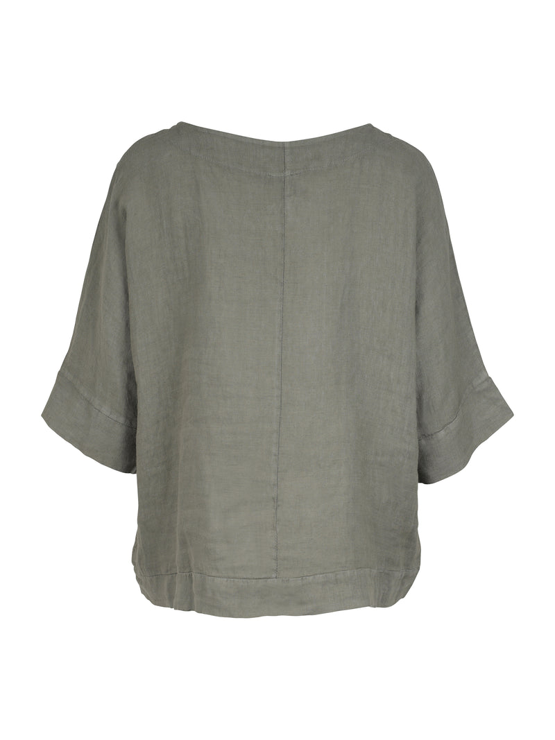 NÜ POLETTE linnen blouse Blouses 393 Army