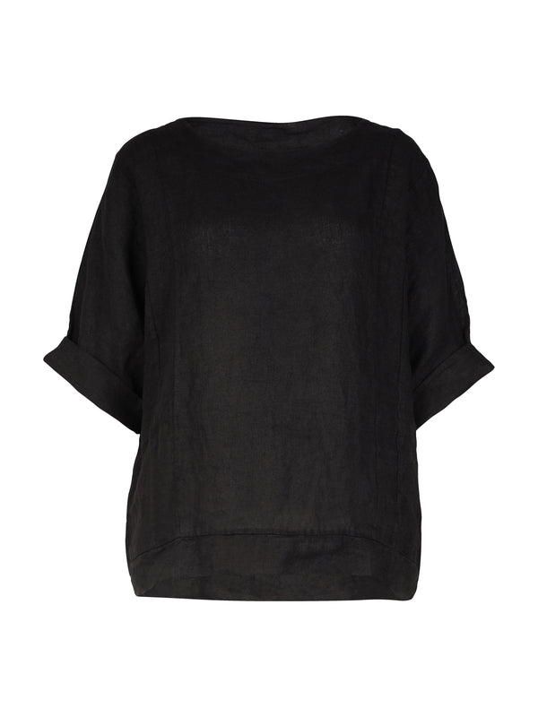 NÜ POLETTE linnen blouse Tops en T-shirts Zwart