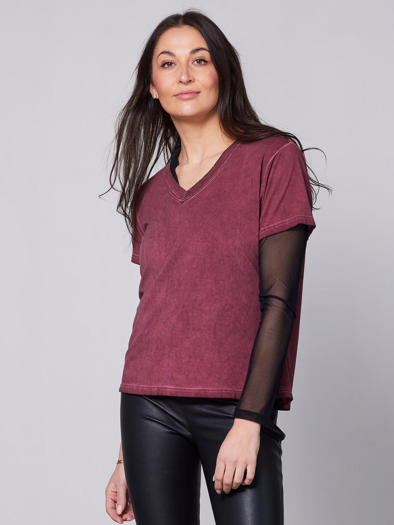 NÜ RUTH T-shirt Tops en t-shirts 685 Berry red