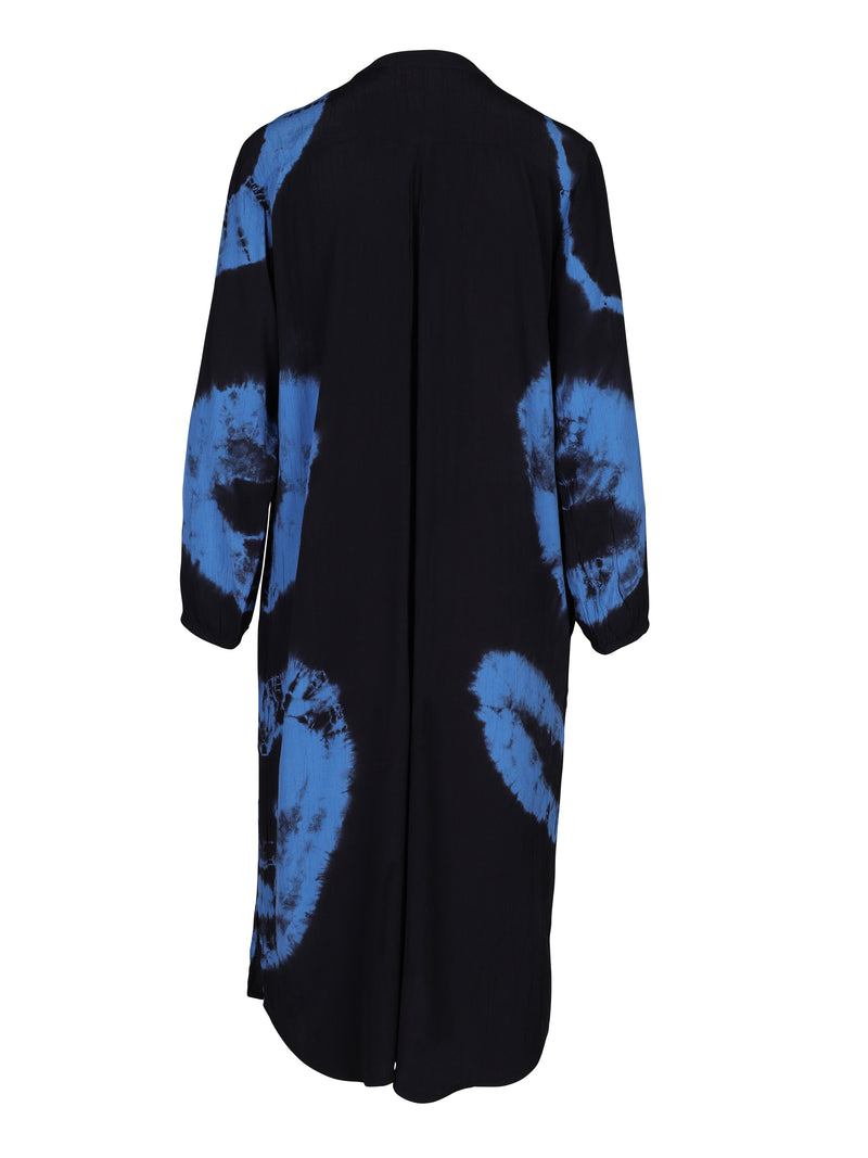 NÜ TALIA jurk met tie-dye print Jurken 482 Classic Navy Mix