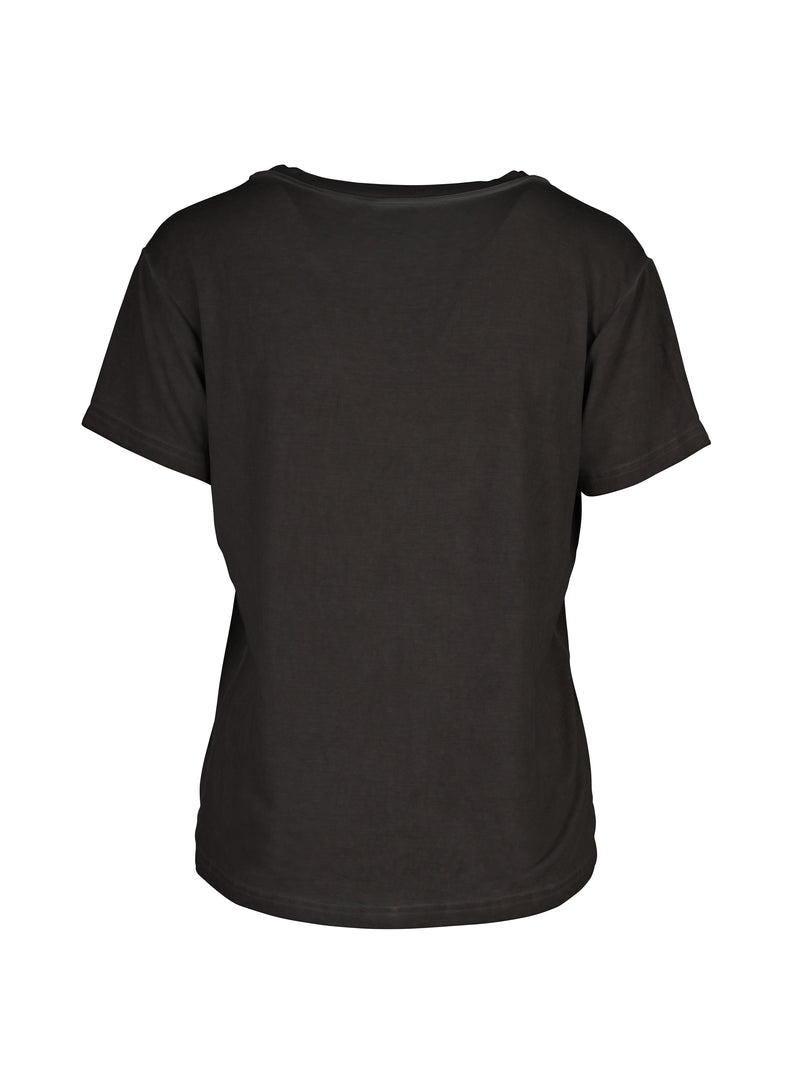 NÜ TENNA t-shirt met V-hals Tops en T-shirts Zwart