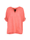 NÜ TESSA linnen blouse Tops en T-shirts 627 Bright red