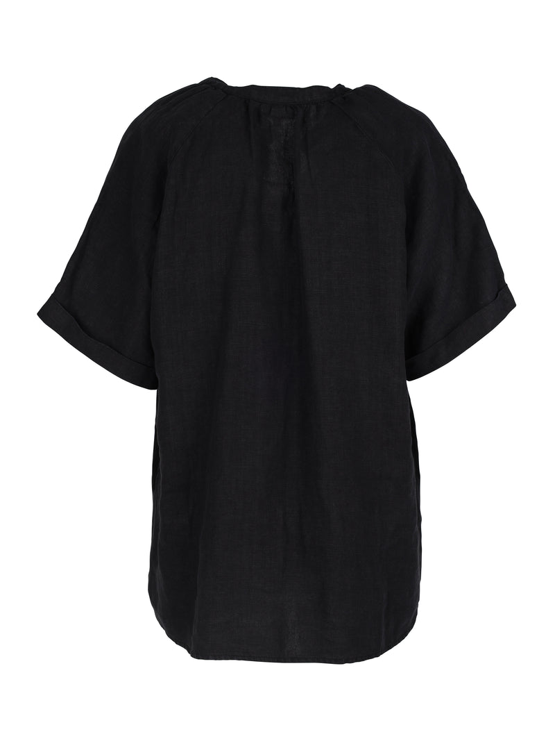 NÜ TESSA linnen blouse Tops en T-shirts Zwart
