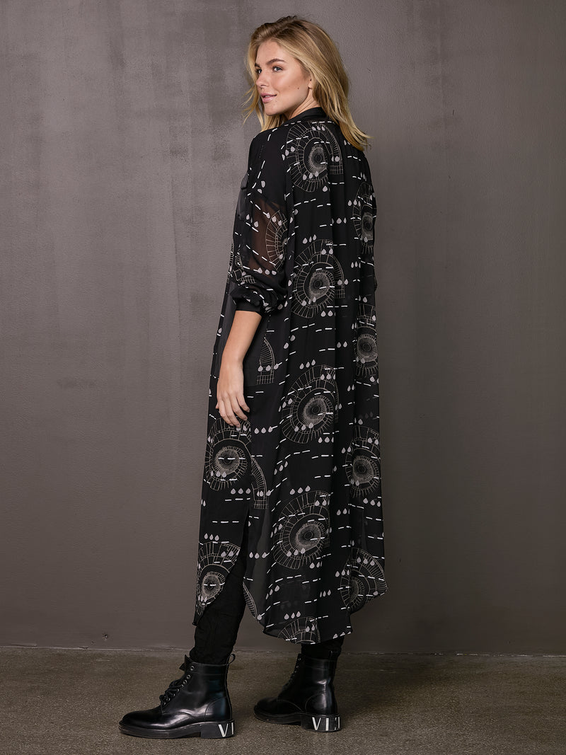 NÜ TESS jurk met print Jurken Zwart mix