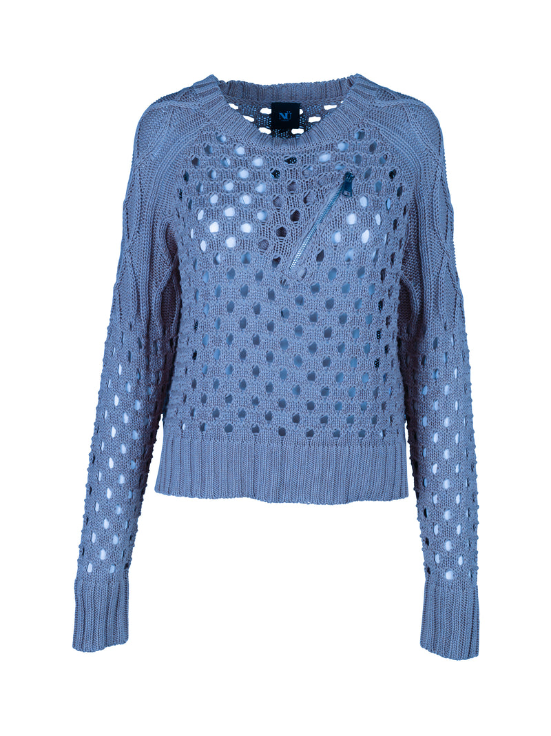 NÜ TITTI gebreide blouse Blouses 434 fresh blue