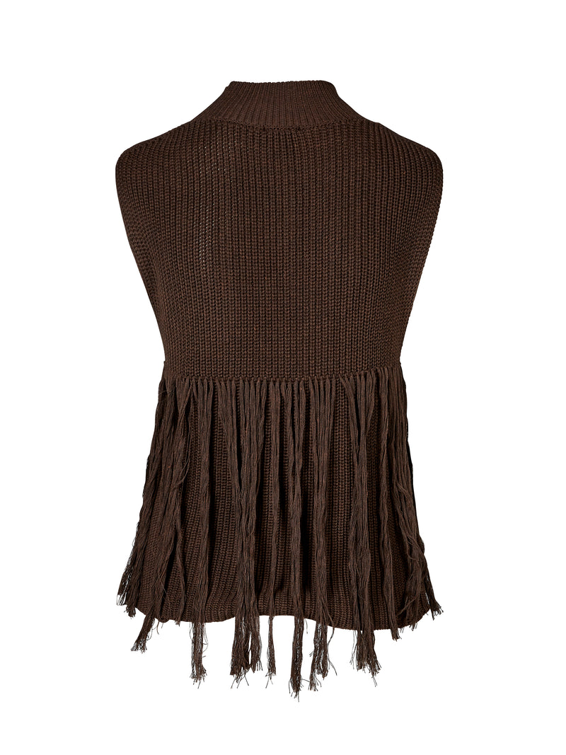 NÜ VIRNA gebreide vest Vesten 224 Dark Brown