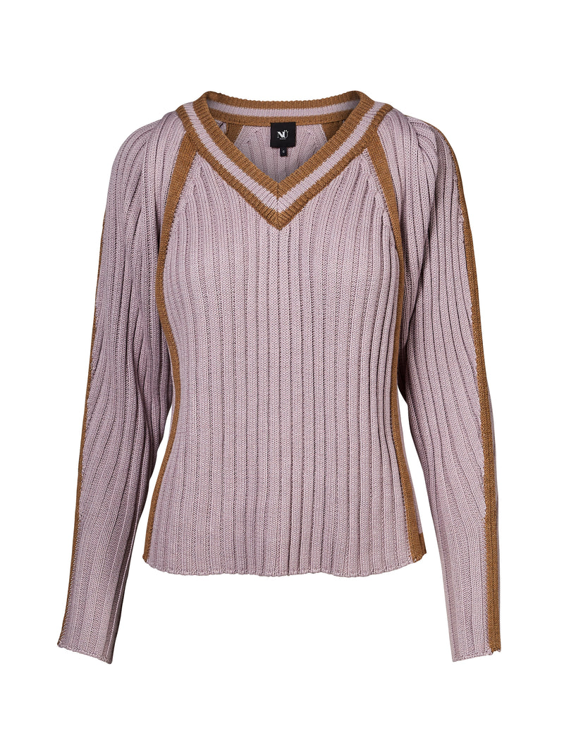 NÜ VEGA gebreide blouse Breigoed 762 Dusty purple mix