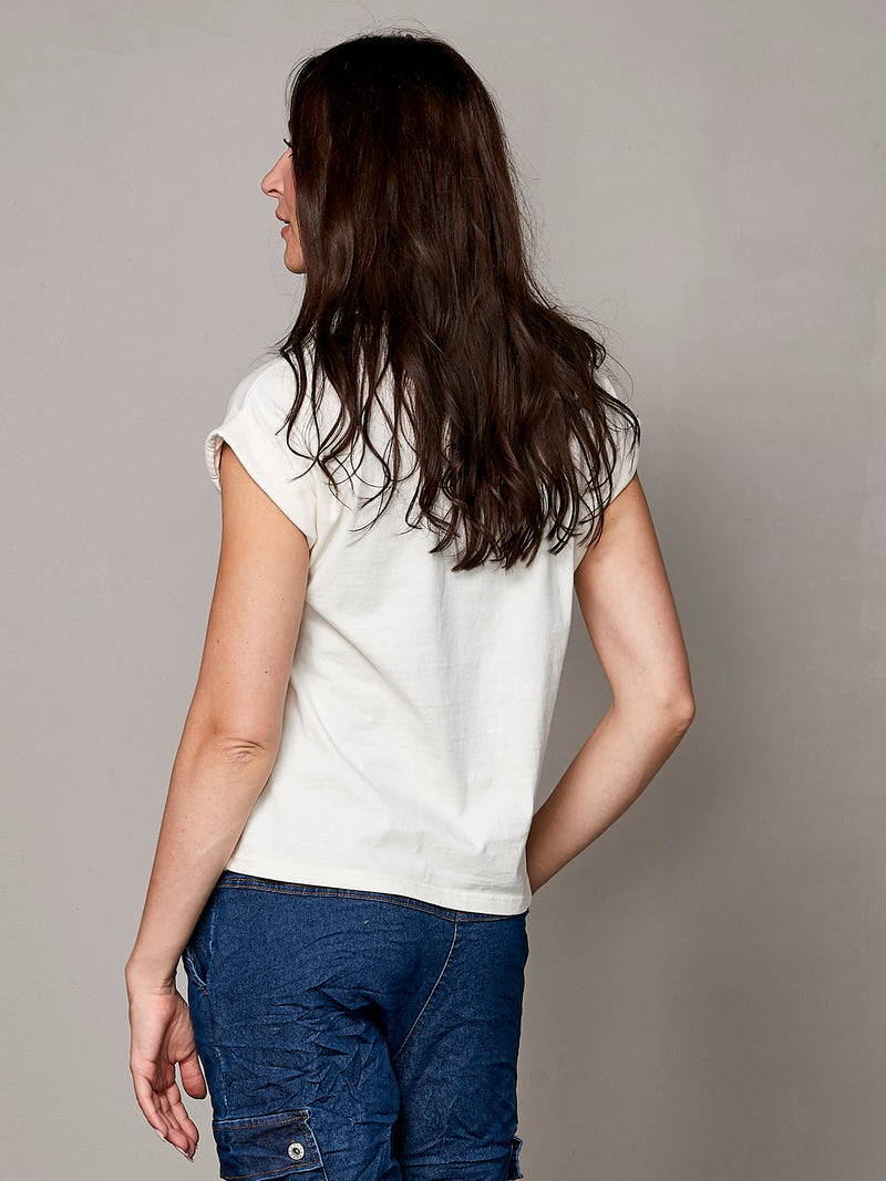 NÜ Vilte Tee Tops en t-shirts 110 Creme