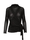 NÜ VINJA mesh cardigan Blouses Zwart