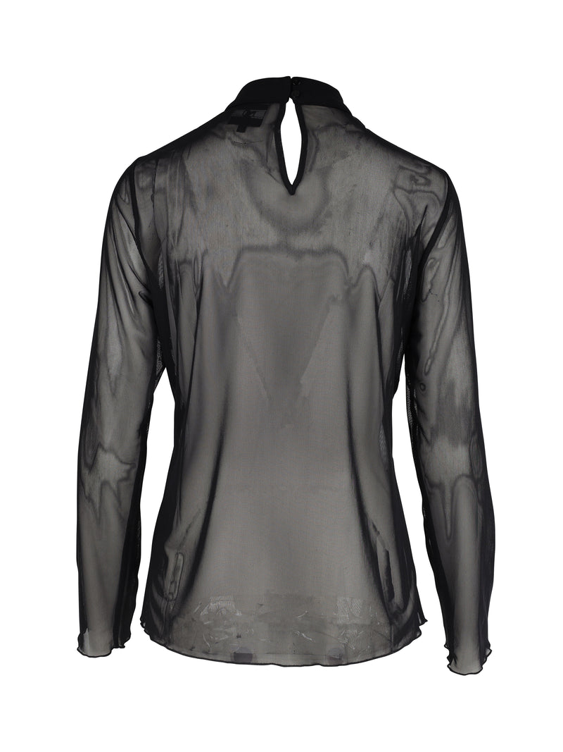 NÜ XANTAL rucheblouse Blouses Zwart