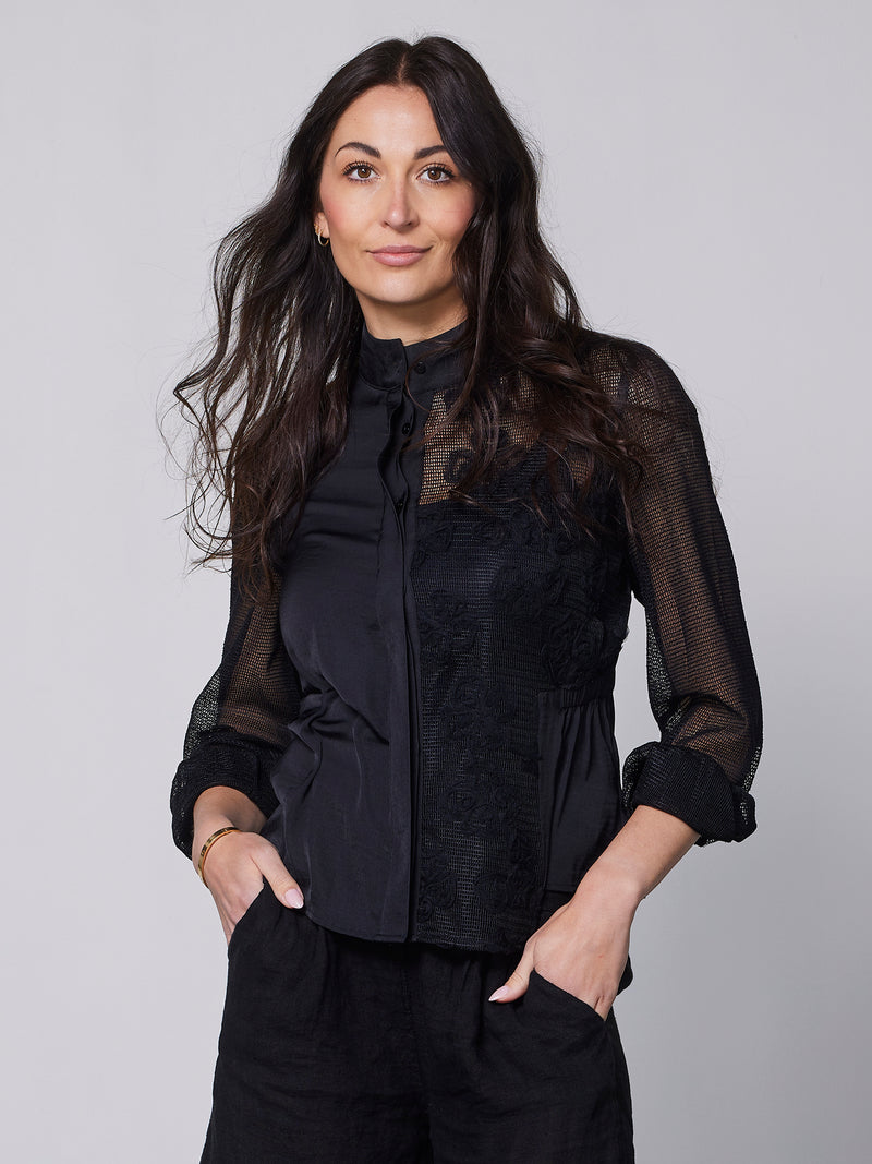 NÜ YALDA shirt Overhemden Zwart