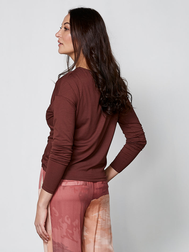 NÜ YASMI longsleeve t-shirt Tops en t-shirts 685 Berry red