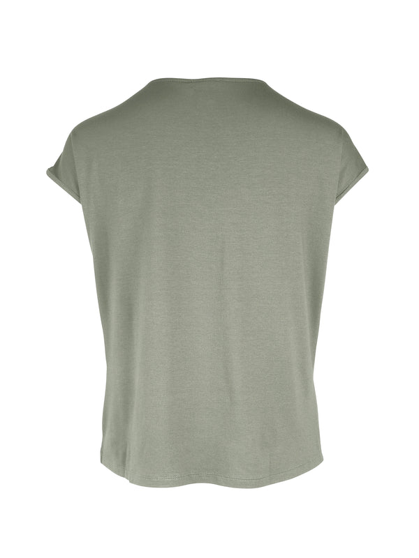 NÜ YASMI v-hals T-shirt Tops en t-shirts 316 Olive