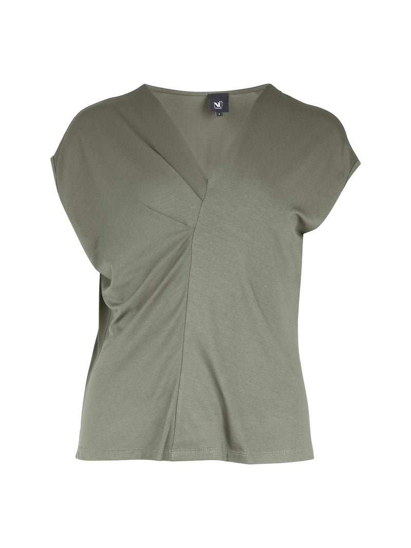 NÜ YASMI v-hals T-shirt Tops en t-shirts 316 Olive