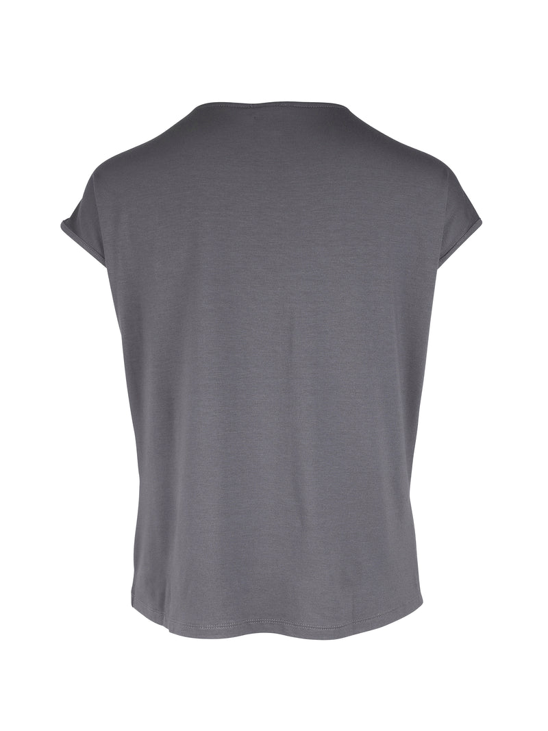 NÜ YASMI v-hals T-shirt Tops en t-shirts 987 dark grey