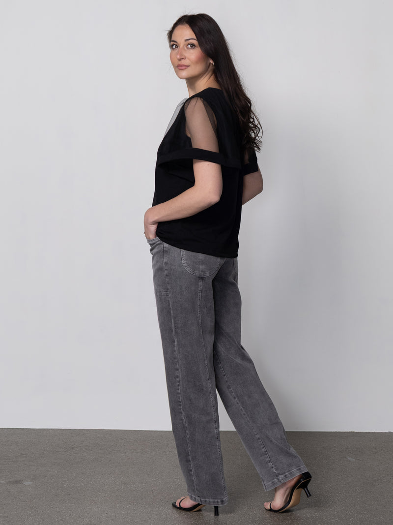 NÜ YUNA broek Trousers 901 Grey mix