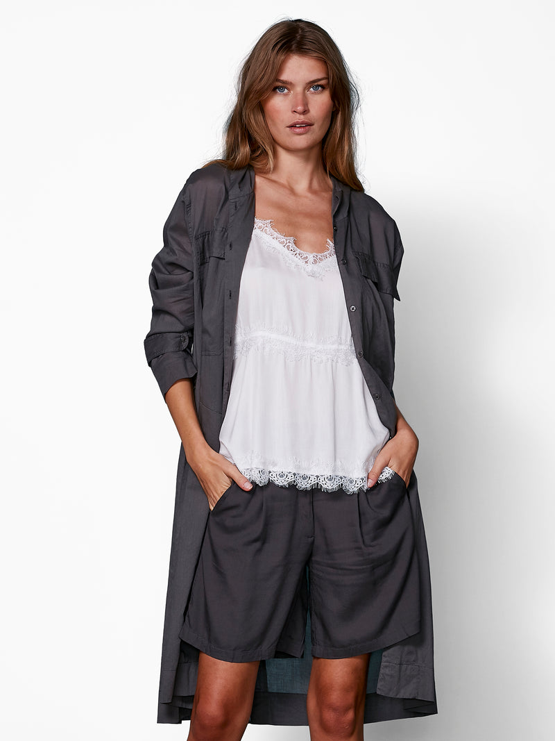 NÜ ZELMA lang shirt Overhemden 987 dark grey