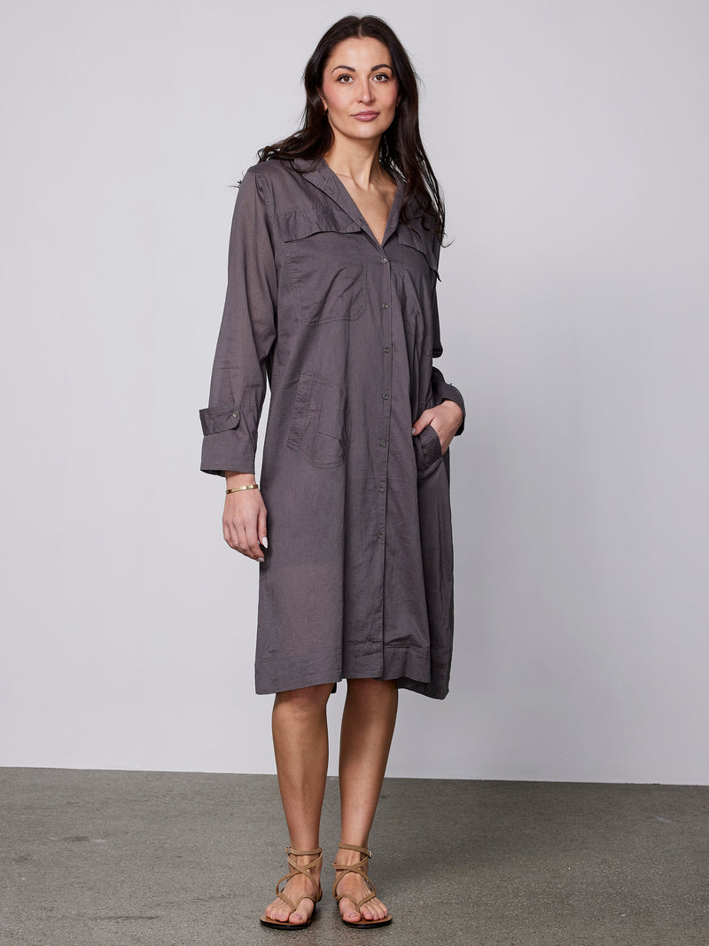NÜ ZELMA lang shirt Overhemden 987 dark grey