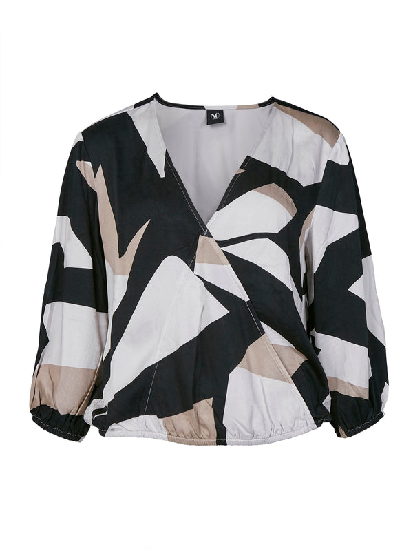 NÜ ZOE blouse Blouses Zwart mix