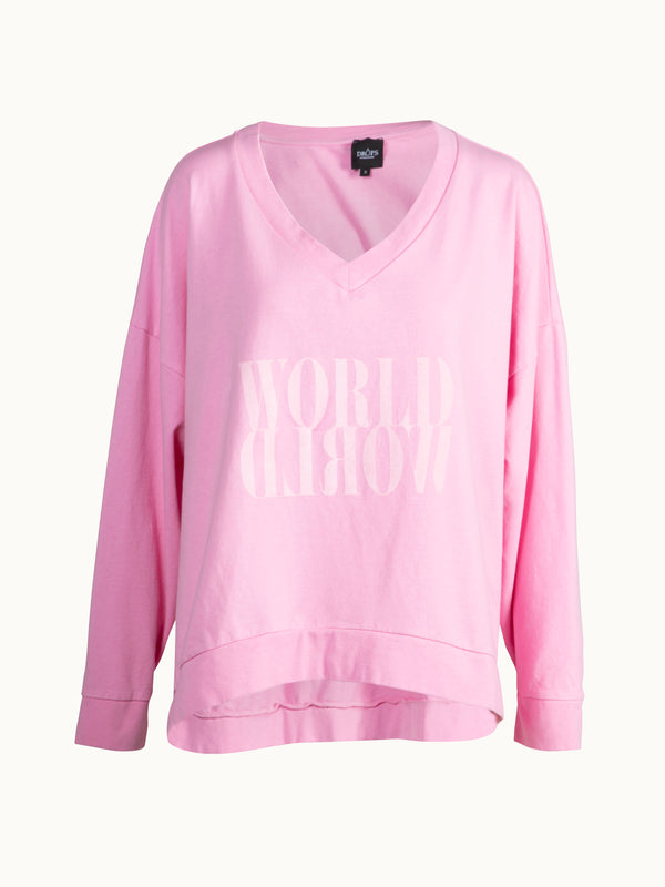 NÜ OLINDA v-neck sweatshirt Blouses 634 Pink Mist